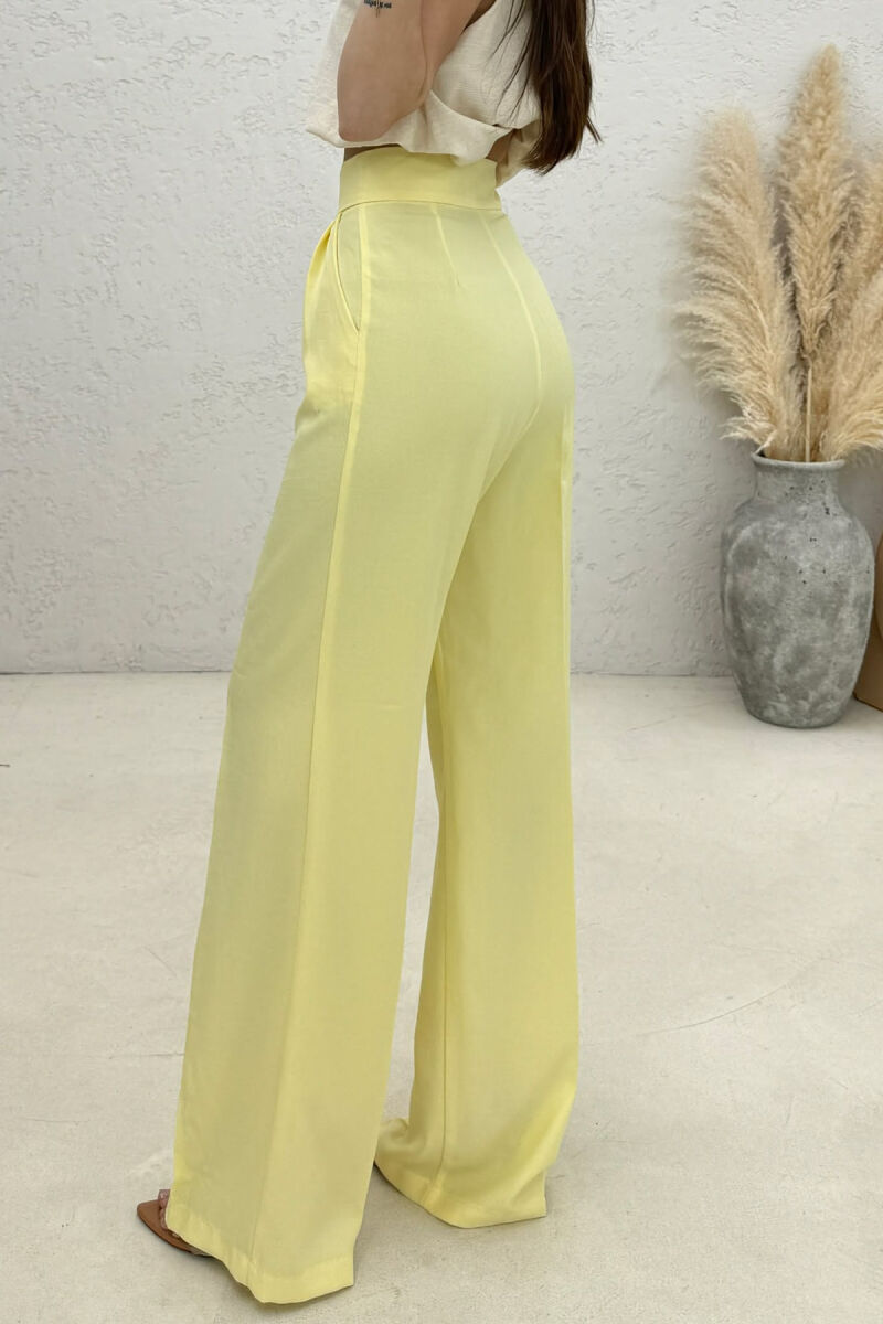 ONE COLOR WIDE LEG WOMAN TROUSERS YELLOW/E VERDHE - 3