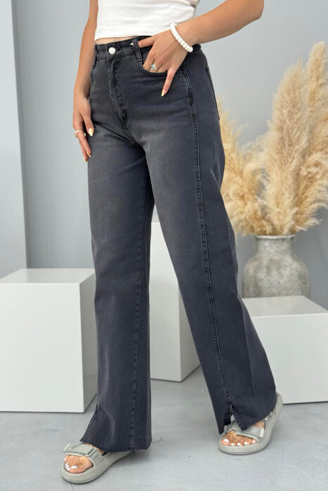 ONE COLOR WIDE LEG WOMEN JEANS DARK GREY/GEE - 1