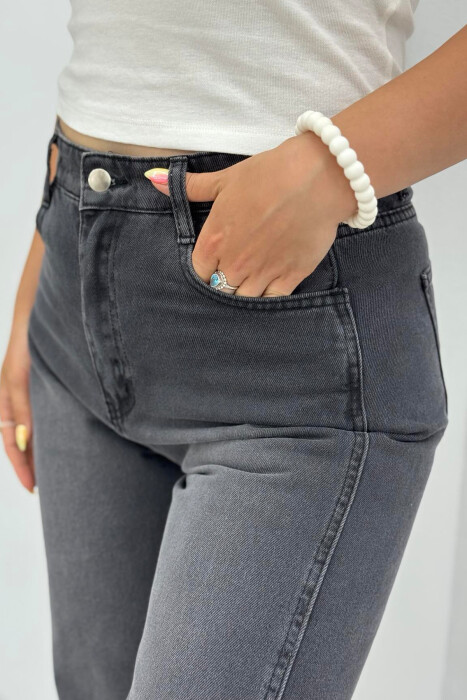 ONE COLOR WIDE LEG WOMEN JEANS DARK GREY/GEE - 3