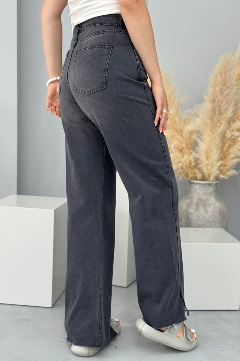 ONE COLOR WIDE LEG WOMEN JEANS DARK GREY/GEE - 4