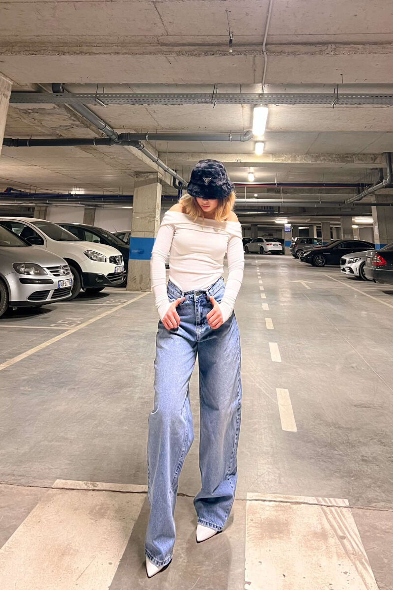 ONE COLOR WIDE LEG WOMEN JEANS LIGHTBLUE/BZ - 4