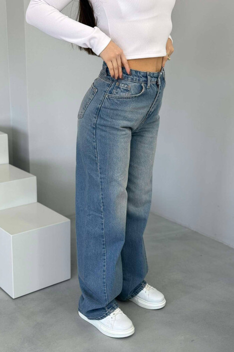 ONE COLOR WIDE LEG WOMEN JEANS LIGHTBLUE/BZ - 3