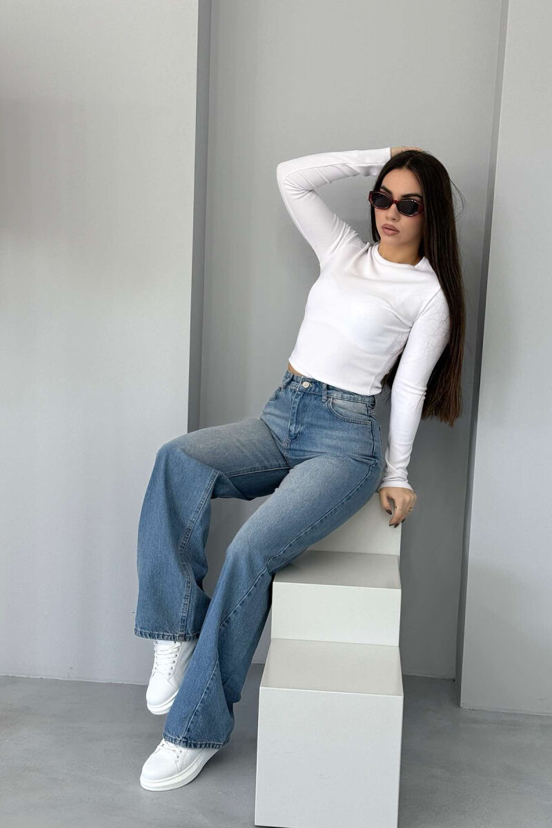 ONE COLOR WIDE LEG WOMEN JEANS LIGHTBLUE/BZ - 6