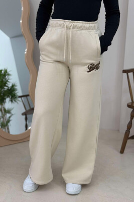 ONE COLOR WIDE LEG WOMEN SWEATPANTS BEIGE/BEZHE 