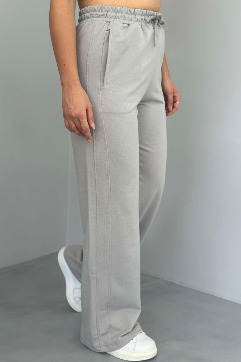 ONE COLOR WIDE LEG WOMEN SWEATPANTS GREY/GRI - 1