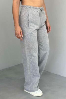 ONE COLOR WIDE LEG WOMEN SWEATPANTS LIGHT GREY/GZ 