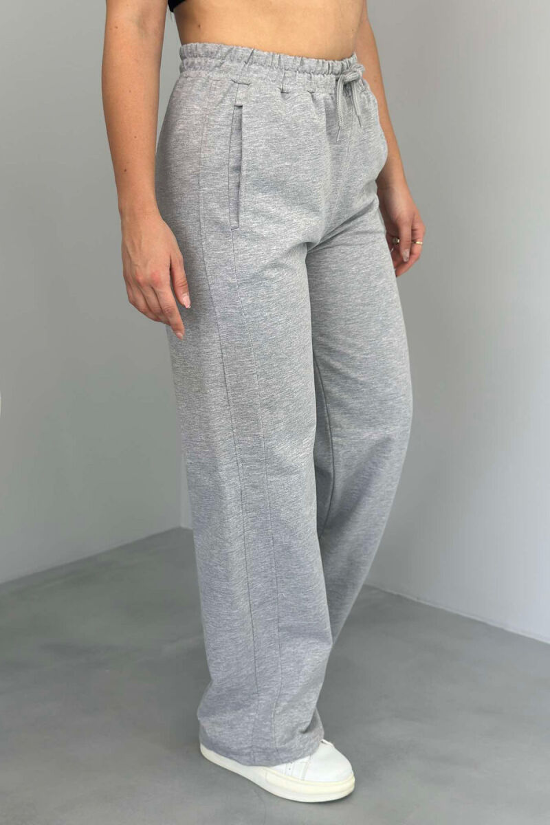 ONE COLOR WIDE LEG WOMEN SWEATPANTS LIGHT GREY/GZ - 1