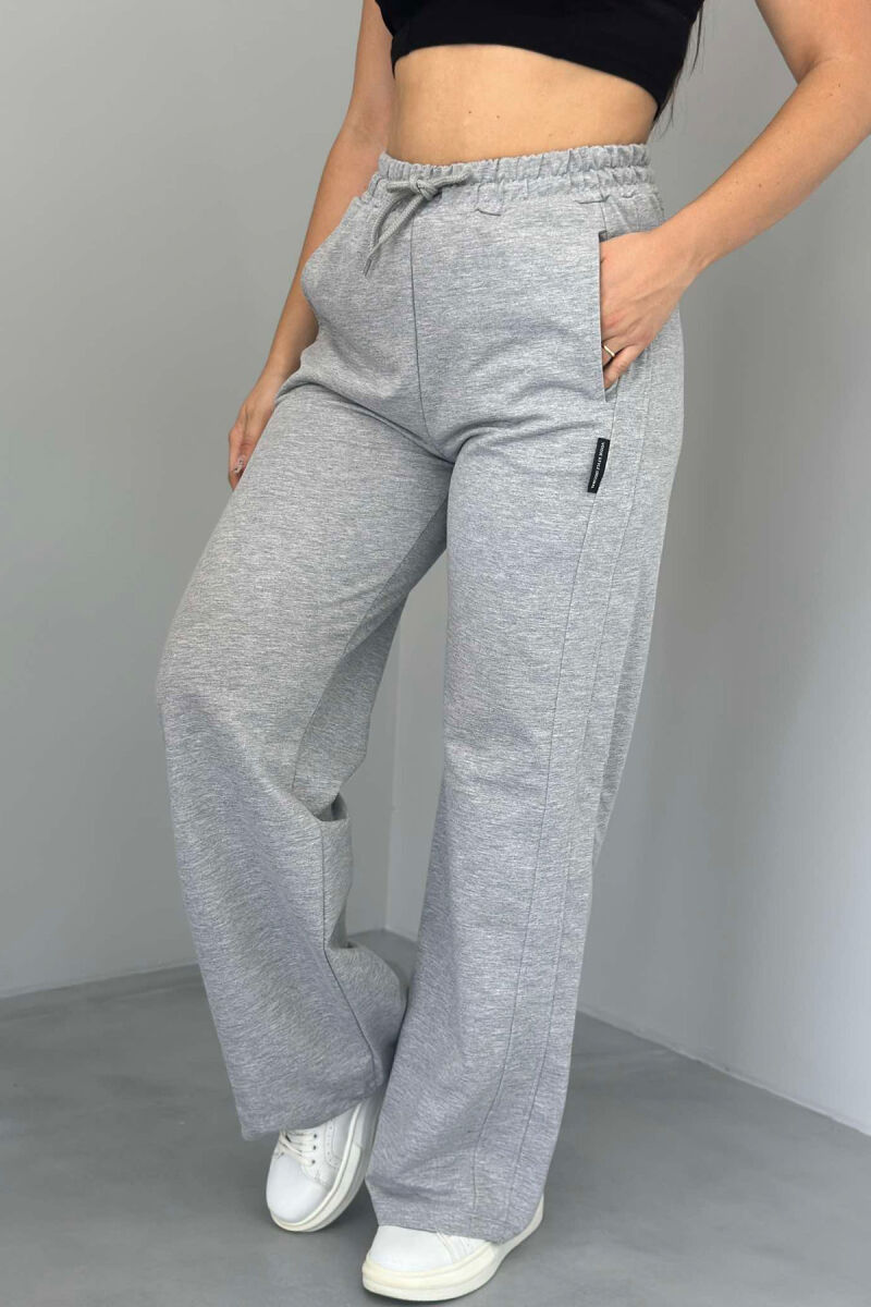 ONE COLOR WIDE LEG WOMEN SWEATPANTS LIGHT GREY/GZ - 3