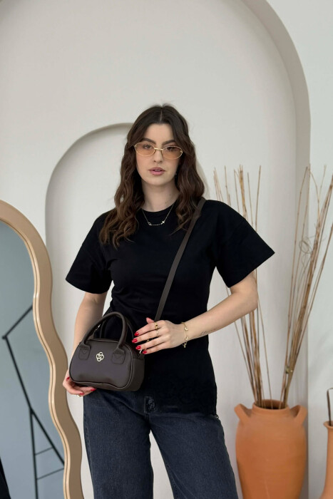 ONE COLOR WOMAN BAG DARK BROWN/KAE - 2