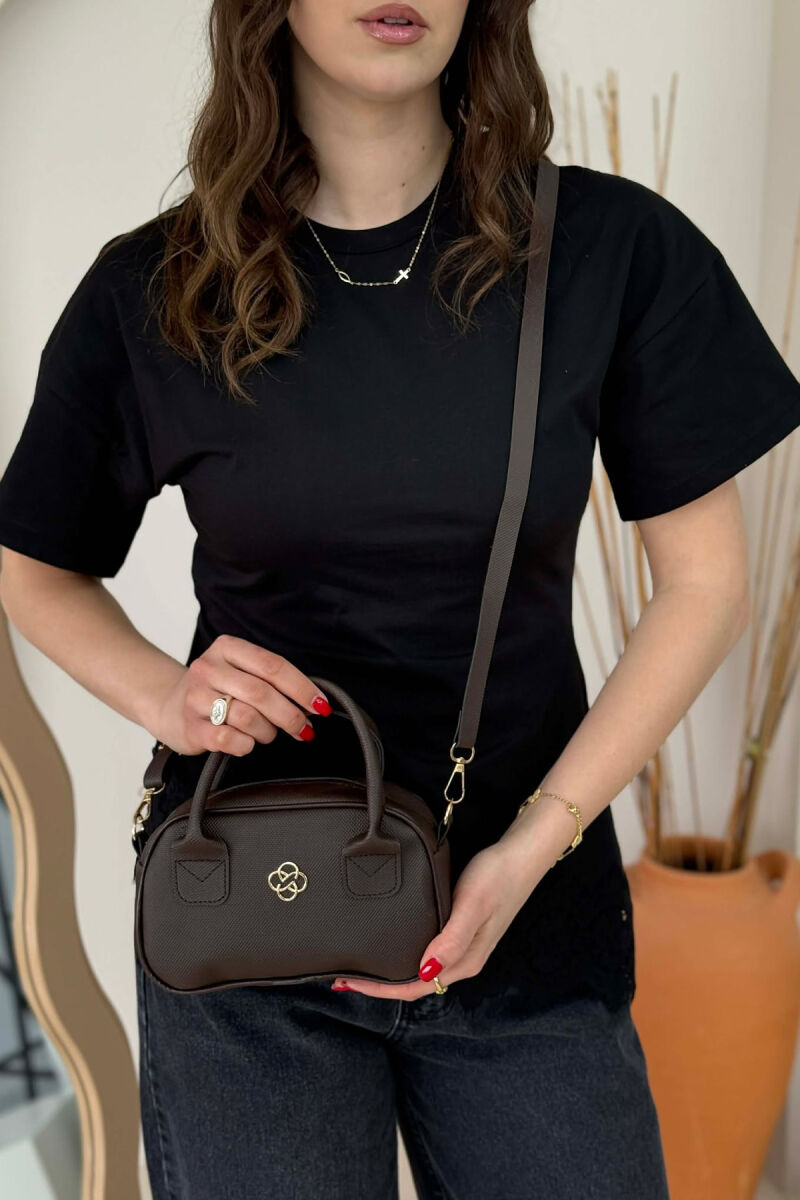 ONE COLOR WOMAN BAG DARK BROWN/KAE - 3