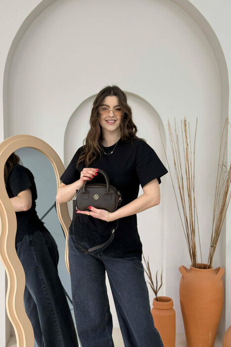 ONE COLOR WOMAN BAG DARK BROWN/KAE - 4