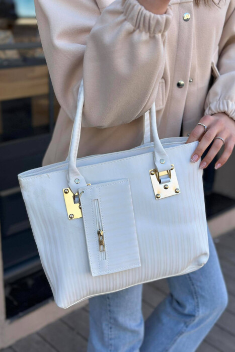 ONE COLOR WOMAN BAG WHITE-E BARDHE - 3