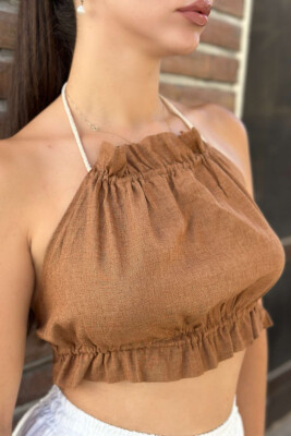ONE COLOR WOMAN CROP BROWN/KAFE - 2