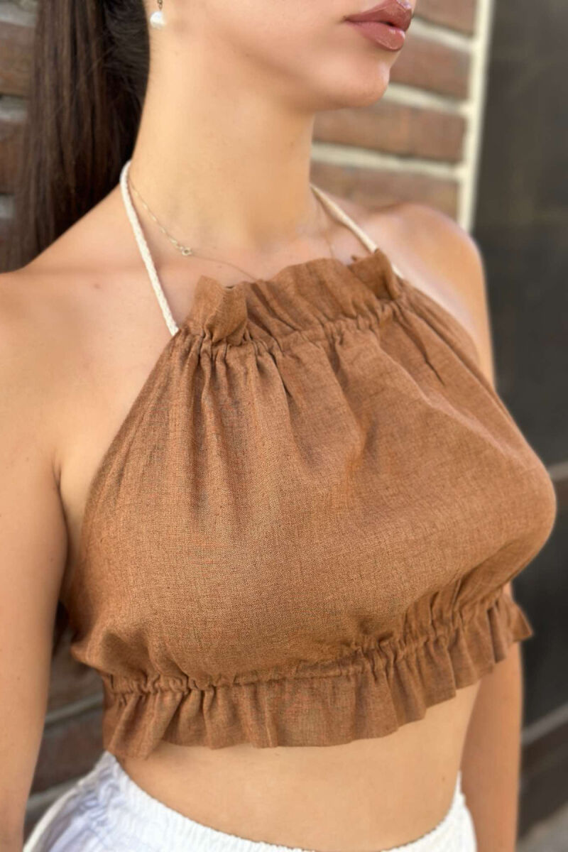 ONE COLOR WOMAN CROP BROWN/KAFE - 2