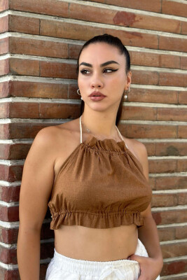 ONE COLOR WOMAN CROP BROWN/KAFE - 3