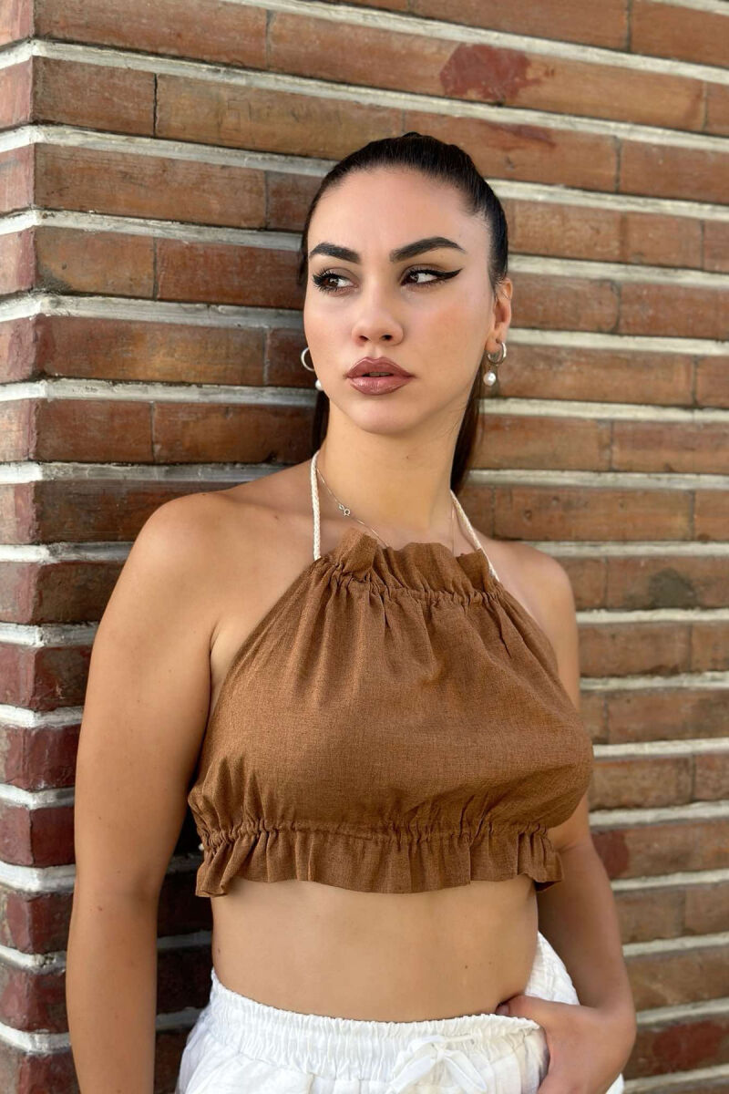 ONE COLOR WOMAN CROP BROWN/KAFE - 3