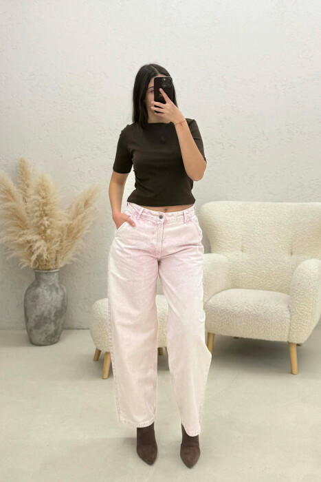 ONE COLOR WOMAN JEANS PINK/ROZE - 1