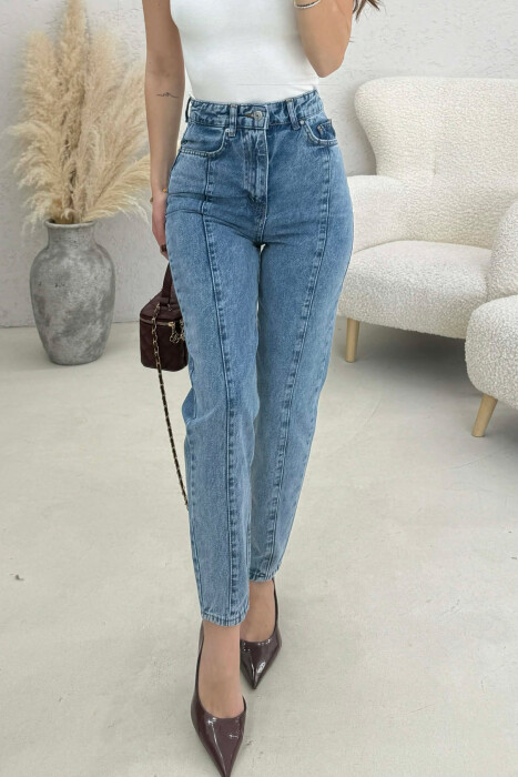 ONE COLOR WOMAN JEANS BLUE/BLU - KLAUDIO FASHION