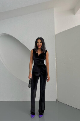 ONE COLOR WOMAN JUMPSUIT BLACK/ E ZEZE 