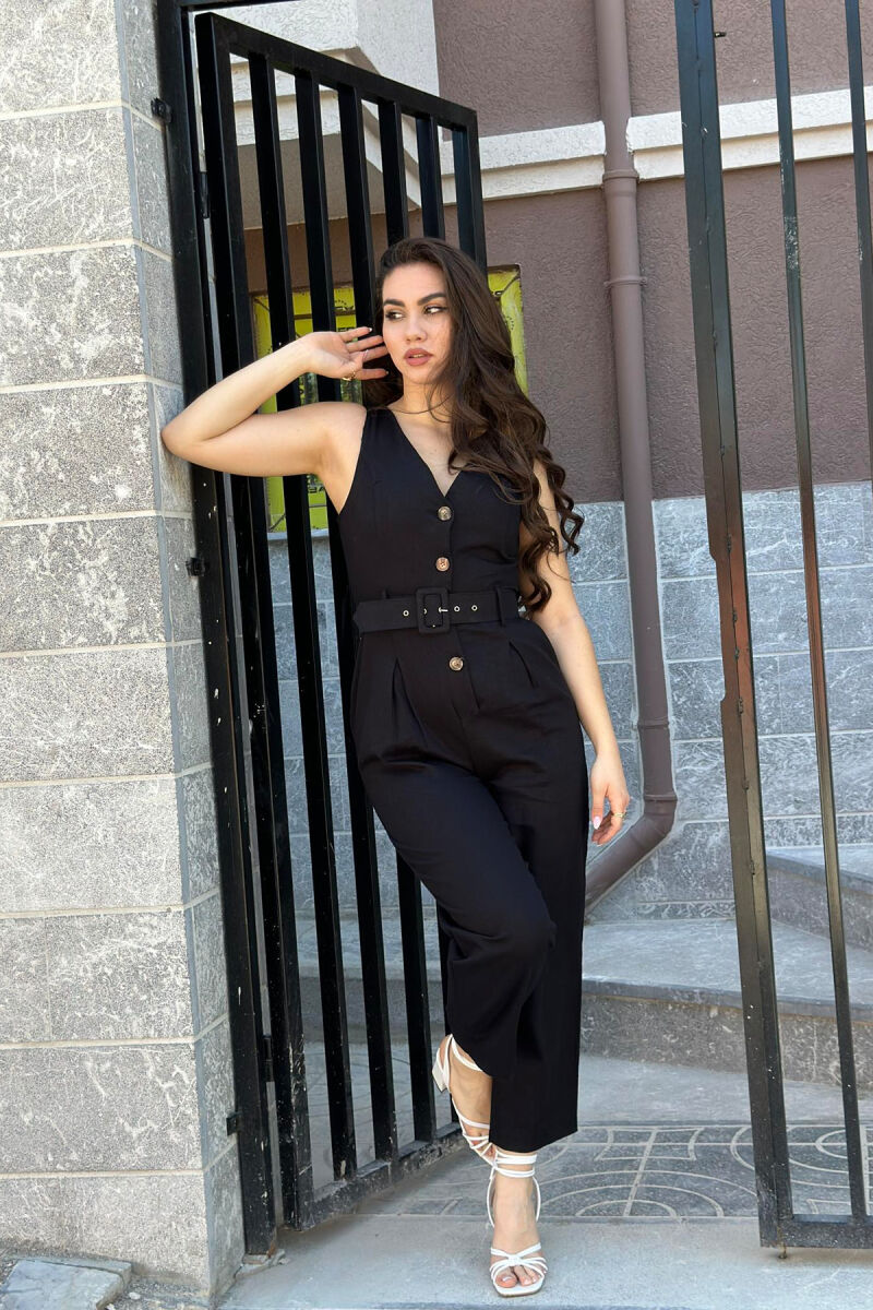 ONE COLOR WOMAN JUMPSUIT BLACK/ E ZEZE - 3