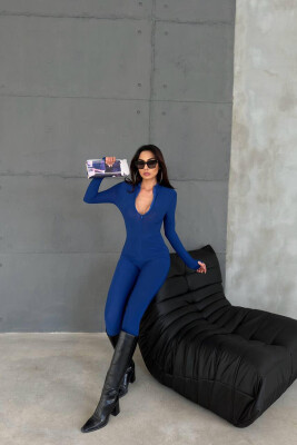ONE COLOR WOMAN JUMPSUIT BLUE/BLU - 2