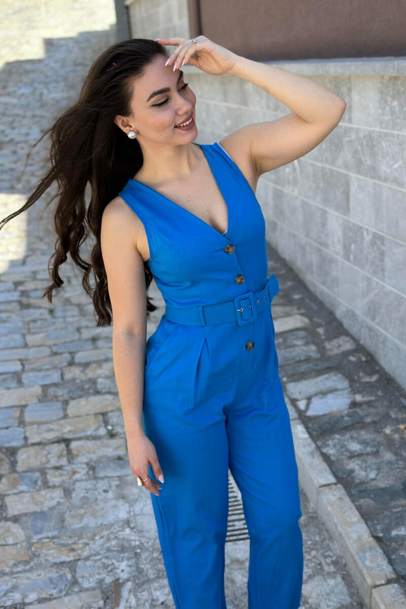 ONE COLOR WOMAN JUMPSUIT BLUE/BLU - 4