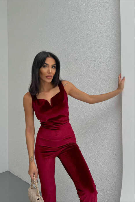 ONE COLOR WOMAN JUMPSUIT BURGUNDY/VISHNJE - 2