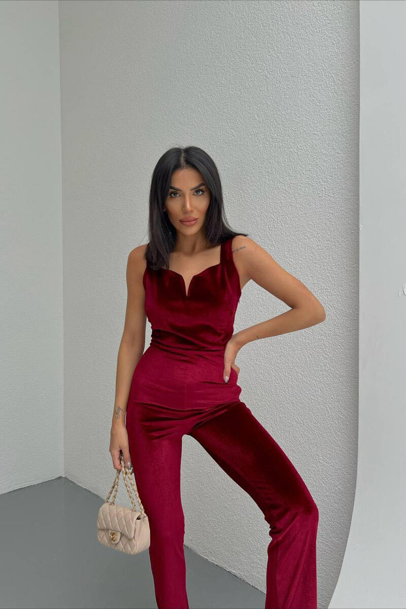 ONE COLOR WOMAN JUMPSUIT BUYRDGUNDY/VISHNJE - 3