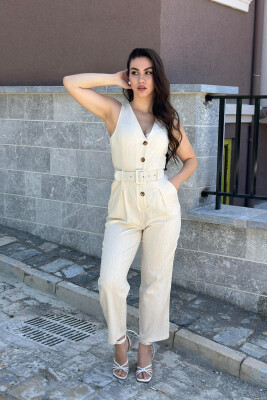 ONE COLOR WOMAN JUMPSUIT CREAM/KREM 