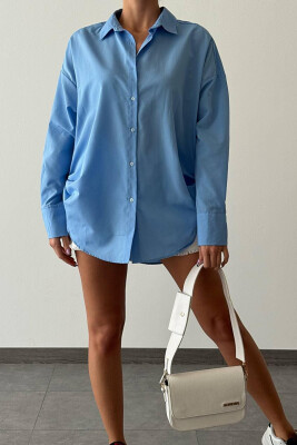 ONE COLOR WOMAN SHIRT LIGHTBLUE/BZ 