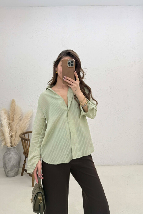 ONE COLOR WOMAN SHIRT MINT/MENTE - 1