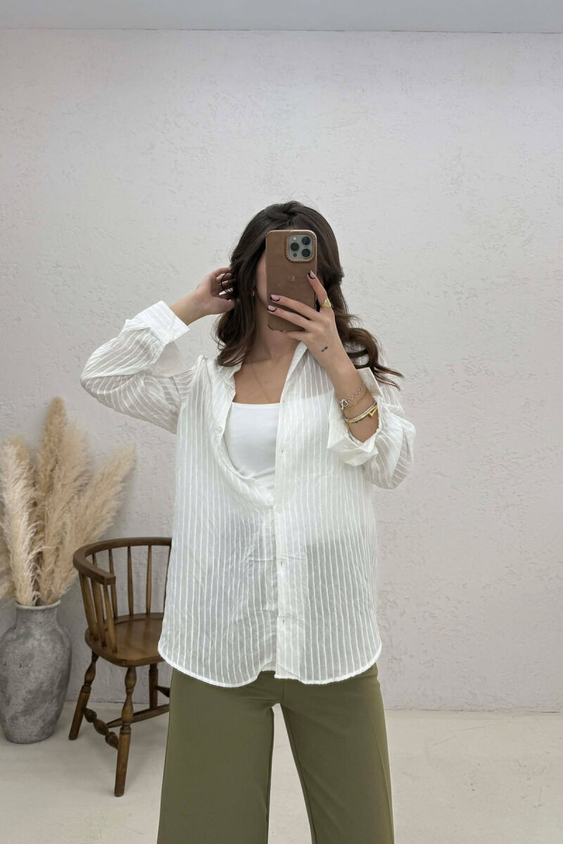 ONE COLOR WOMAN SHIRT WHITE-E BARDHE - 2