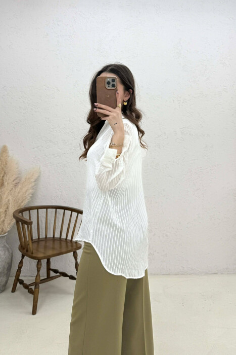 ONE COLOR WOMAN SHIRT WHITE-E BARDHE - 3