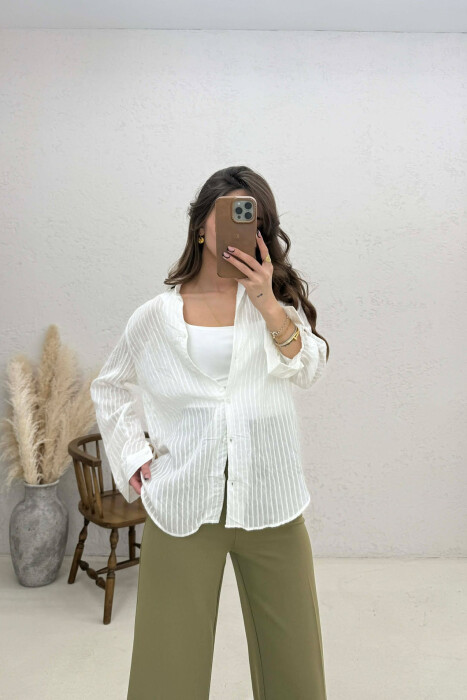 ONE COLOR WOMAN SHIRT WHITE-E BARDHE - 4