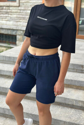 ONE COLOR WOMAN SHORTS DARK BLUE/BEE 
