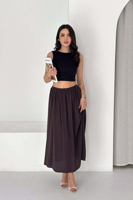 ONE COLOR WOMAN SKIRT BROWN/KAFE - 