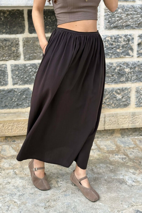 ONE COLOR WOMAN SKIRT BROWN/KAFE - 2