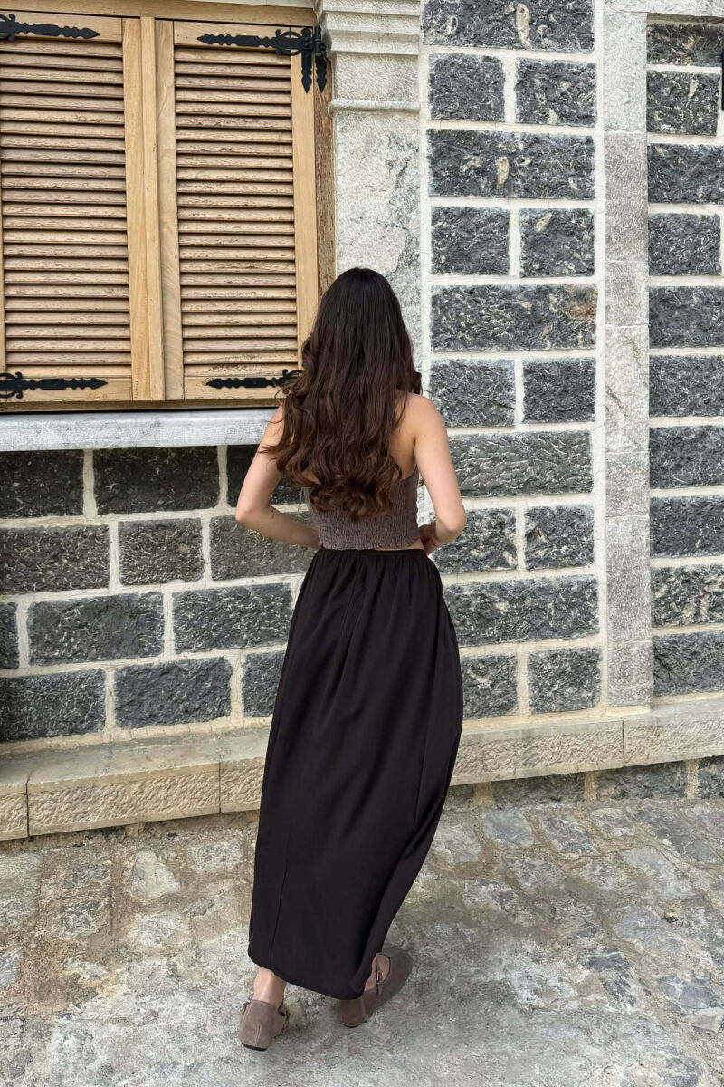 ONE COLOR WOMAN SKIRT BROWN/KAFE - 3