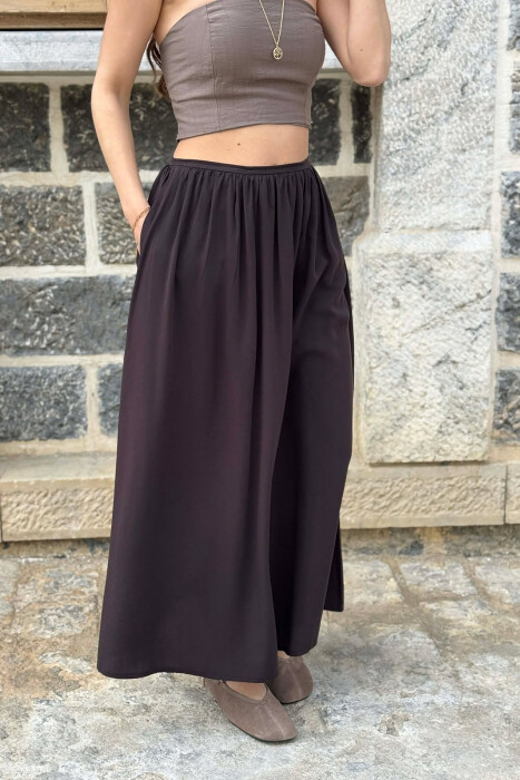 ONE COLOR WOMAN SKIRT BROWN/KAFE - 5
