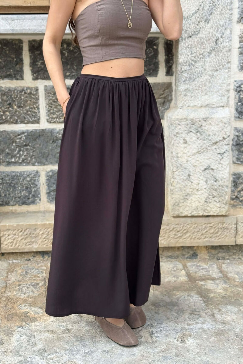ONE COLOR WOMAN SKIRT BROWN/KAFE - 5