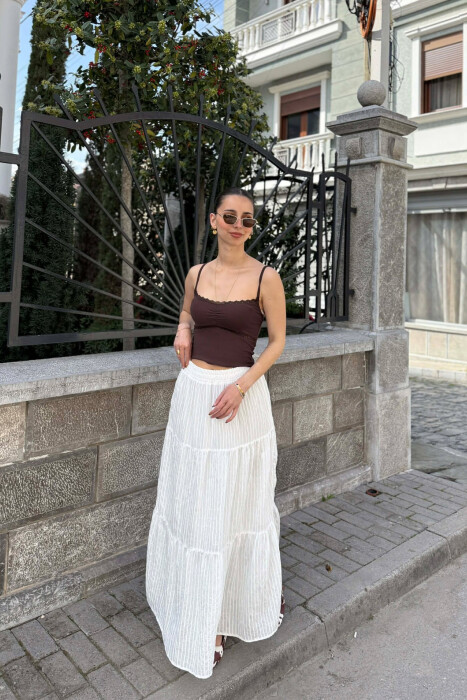 ONE COLOR WOMAN SKIRT WHITE-E BARDHE - 