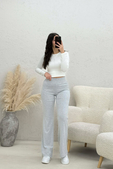 ONE COLOR WOMAN SWEATPANTS LIGHT GREY/GZ - KLAUDIO FASHION