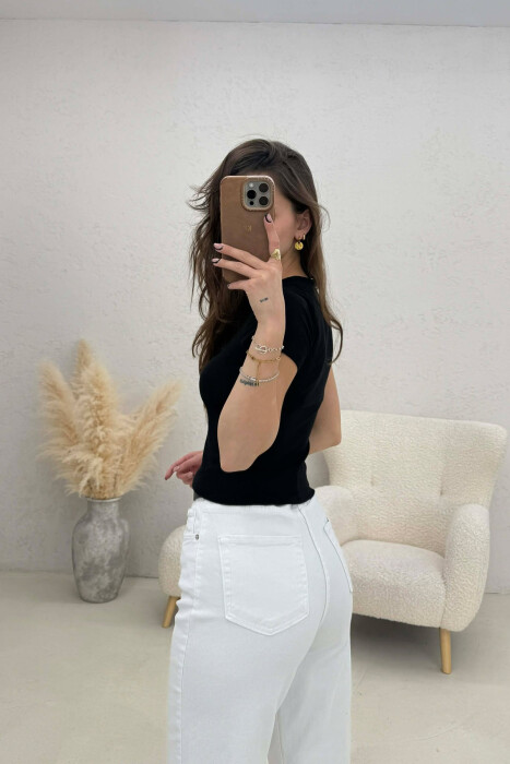 ONE COLOR WOMAN T-SHIRT BLACK/ E ZEZE - 4