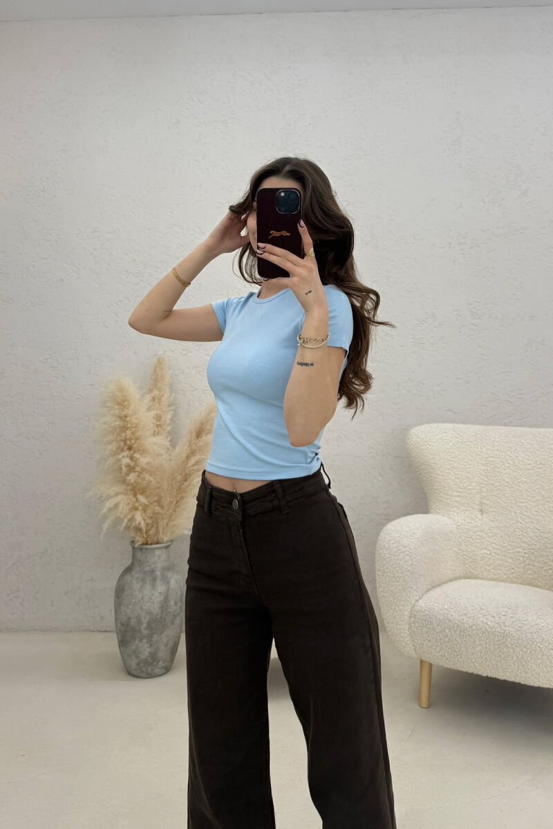 ONE COLOR WOMAN T-SHIRT LIGHTBLUE/BZ - 2