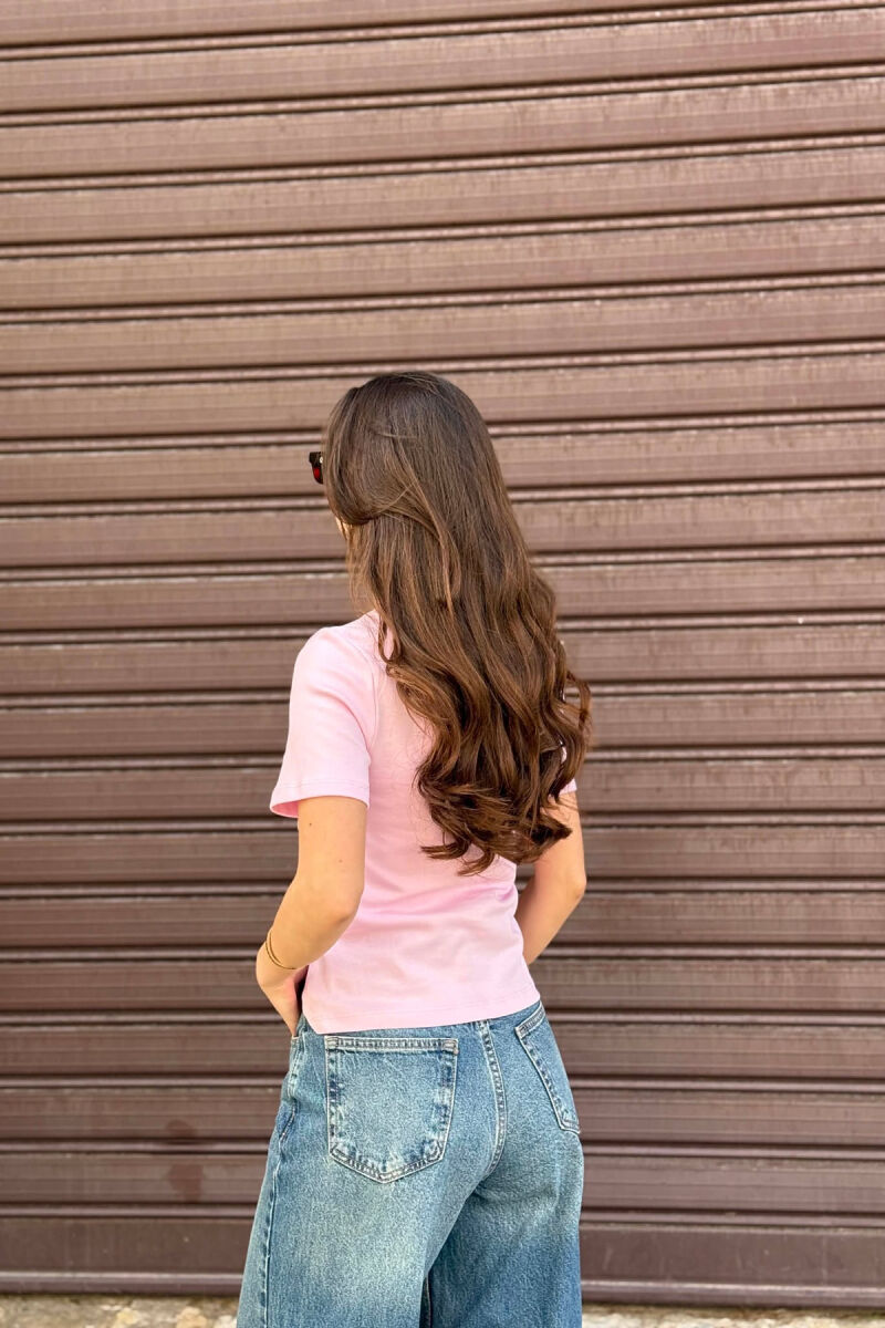 ONE COLOR WOMAN T-SHIRT PINK/ROZE - 2