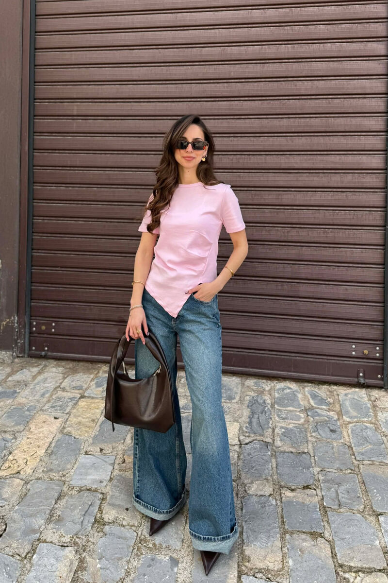 ONE COLOR WOMAN T-SHIRT PINK/ROZE - 3