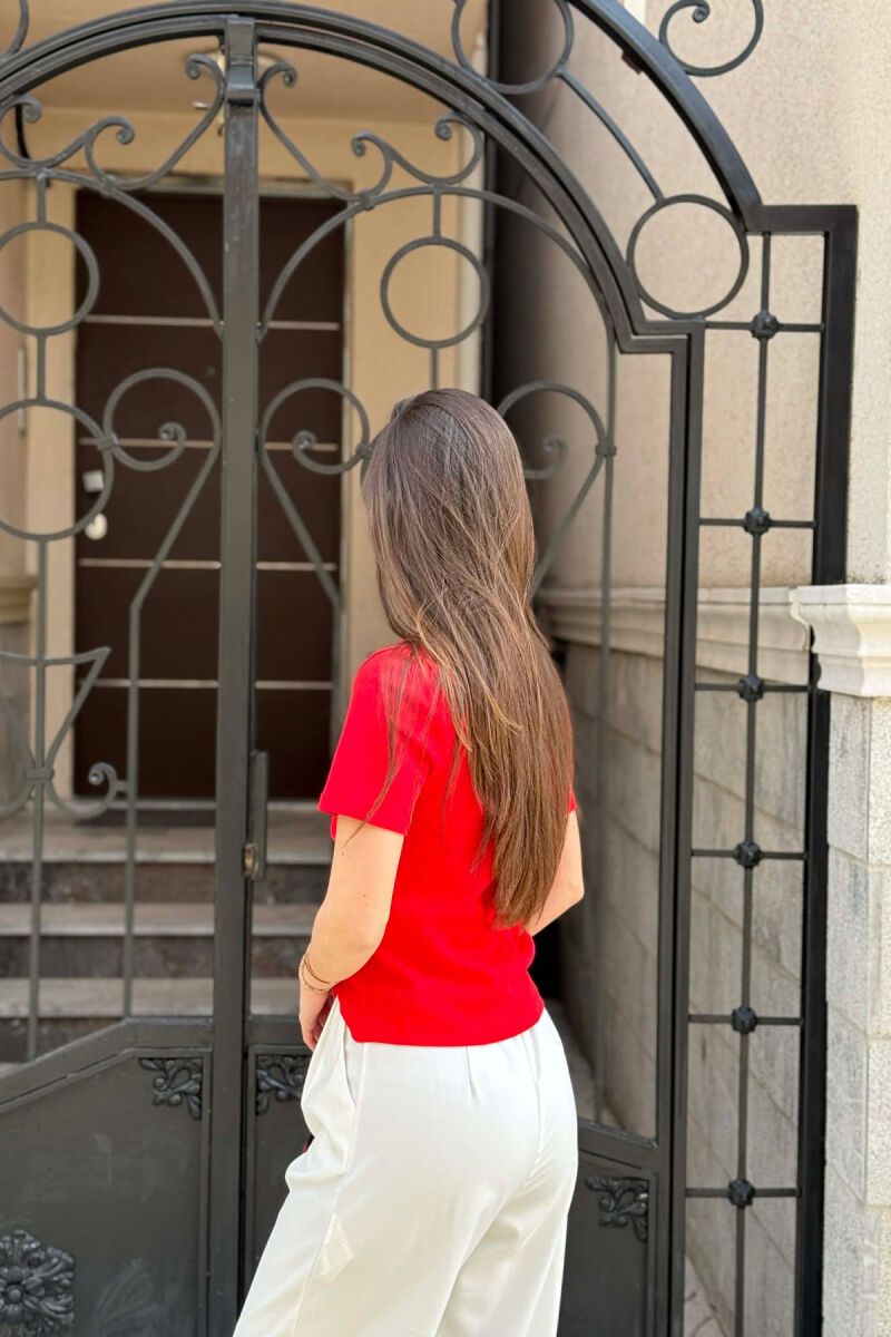 ONE COLOR WOMAN T-SHIRT RED/E KUQE - 2