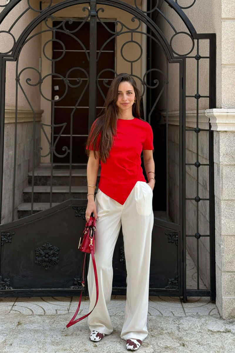 ONE COLOR WOMAN T-SHIRT RED/E KUQE - 5