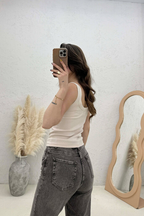 ONE COLOR WOMAN TANK TOP BEIGE/BEZHE - 2