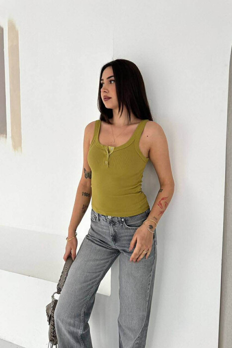 ONE COLOR WOMAN TANK TOP LIGHT GREEN/JEZB - 